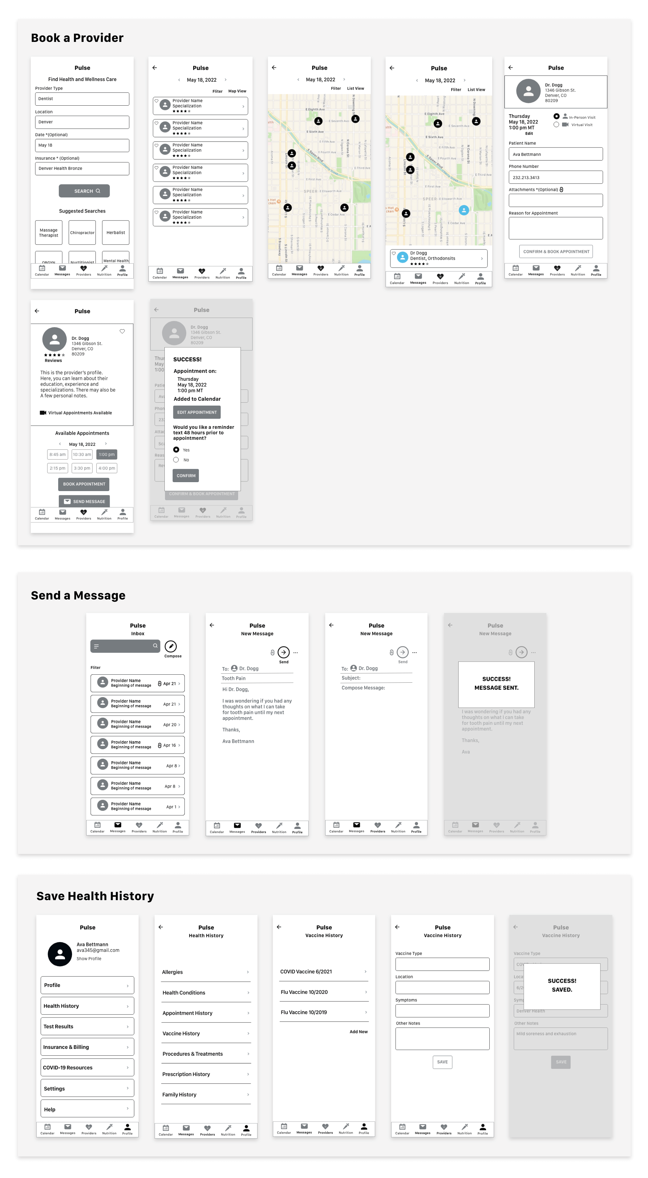  mid fi mobile wireframe drawings